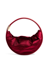 Domino medium velvet bag Claret front view